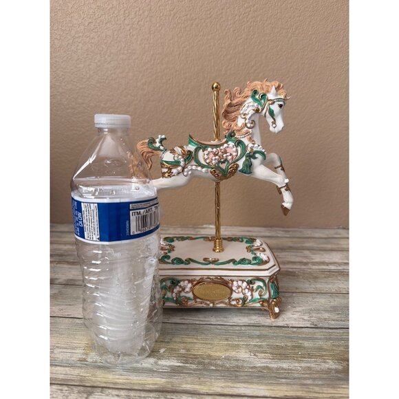SF Music Box Co Maureen Drdak Lily of the Valley Music Box Horse Carousel w/Box - Picture 4 of 17